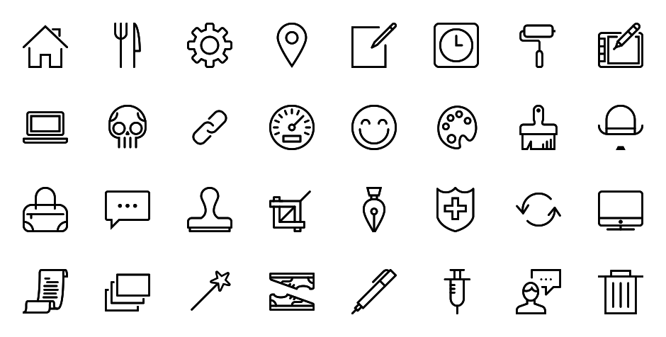 940x476 Icon Sets With Stroked Icons Designbr