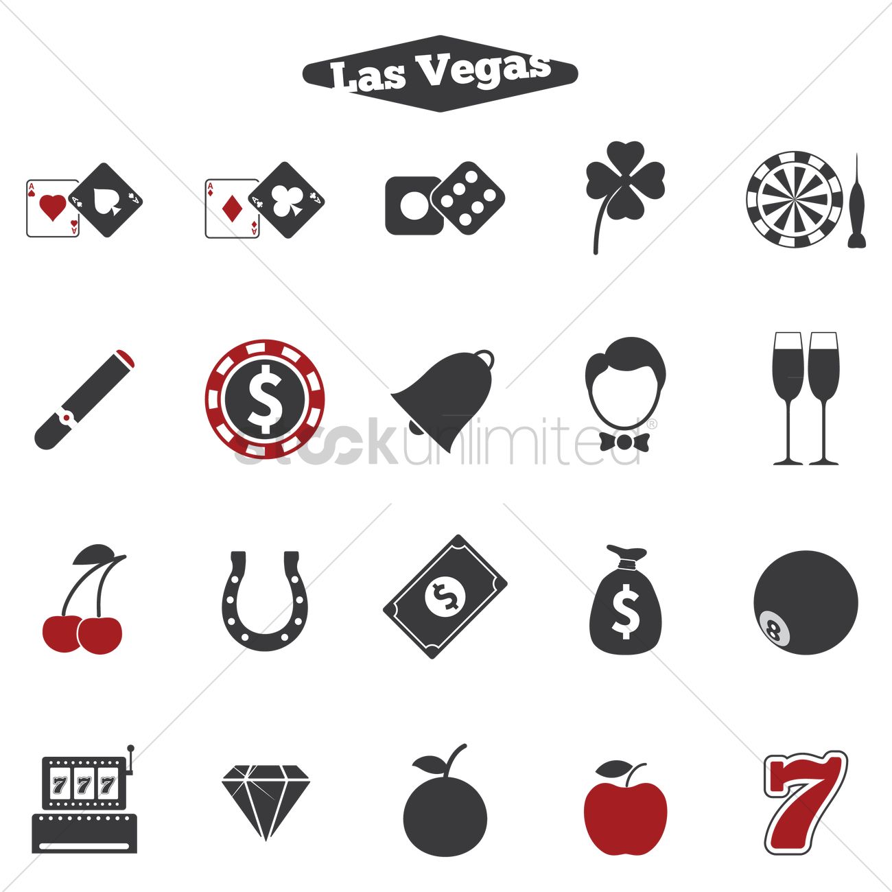 1300x1300 Set Of Las Vegas Icons Vector Image