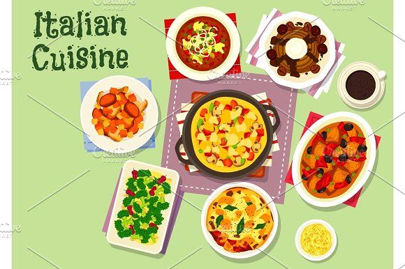 580x386 Italian Cuisine Healthy Dishes For Lunch Icon Graphics Italian