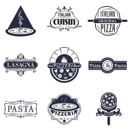 450x450 Retro Italian Cuisine Restaurant Labels, Icon And Emblems Vector