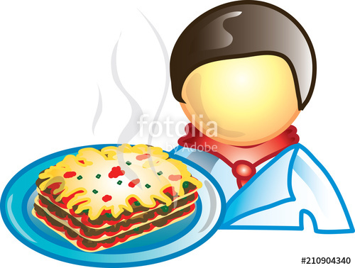 500x378 Illustration Of A Chef Icon Holding A Plate Of Lasagna This Icon