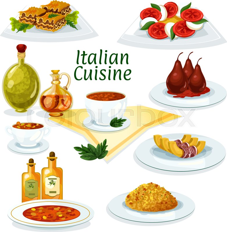 781x800 Italian Cuisine Cartoon Icon With Stock Vector Colourbox