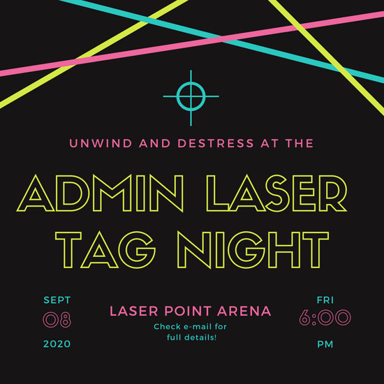 550x550 Neon Colors Icon Laser Tag Invitation