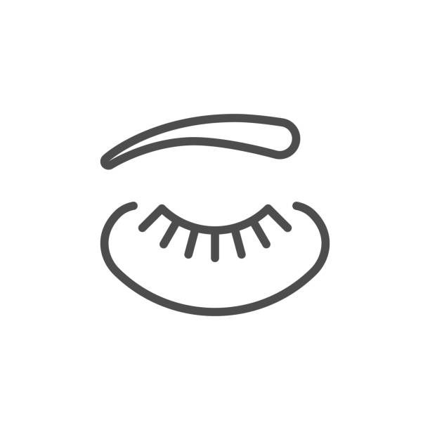 612x612 Eyelash Extension Line Icon Isolated On White Vector Illustration