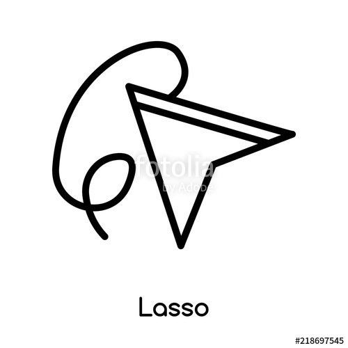 500x500 Lasso Icon Vector Isolated On White Background, Lasso Sign Line