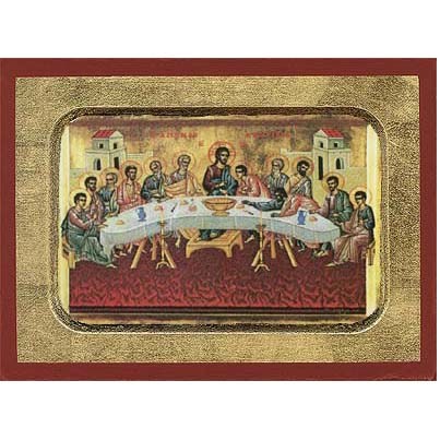 403x403 Last Supper Icon Mounted With Real Gold Leaf Holy Archangel