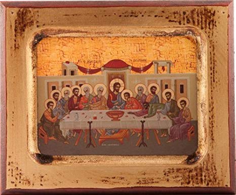 466x385 Religious Wood Icon Of The Last Supper Of Christ Cm X Cm