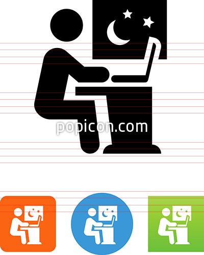 400x499 Working Late Icon