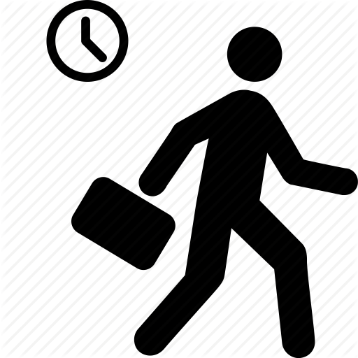 512x512 Businessman, Clock, Late, Running, Schedule, Stress, Time Icon