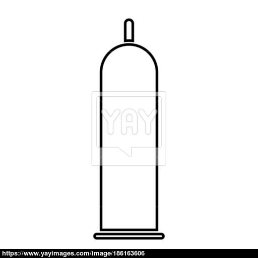 512x512 Latex Condom Black Color Icon Vector