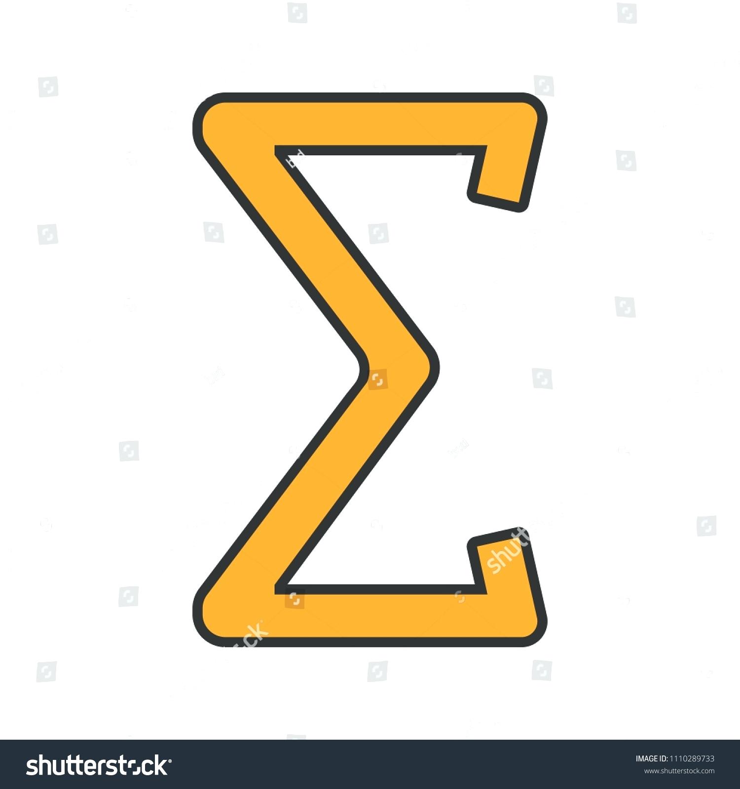 1500x1600 Sum Of Sign Math Summation Color Icon Sum Or Total Math Symbol