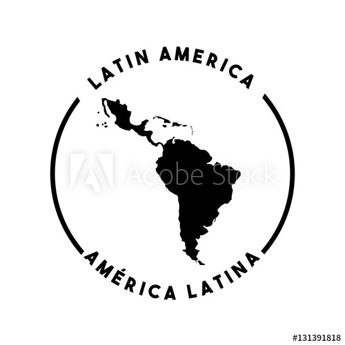 500x500 Silhouette Of Latin America Map Icon Over White Background Vector