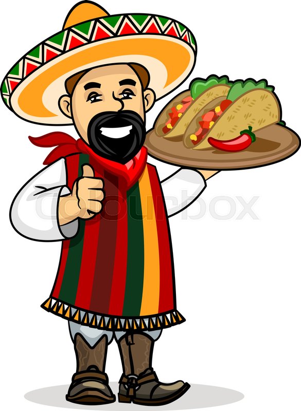 585x800 Mexican Cuisine Icon Smiling Latino Stock Vector Colourbox