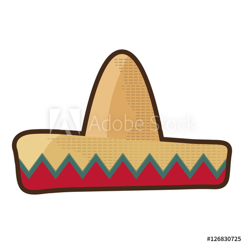 500x500 Mexican Latino Hat Icon Vector Illustration Graphic Design Icon