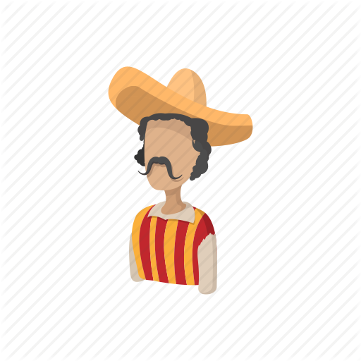 512x512 Cartoon, Hat, Latino, Man, Mexican, Mex Sombrero Icon