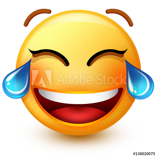 500x500 Cute Laughing Face Emoticon Or Smiley Emoji, Laughing So Much