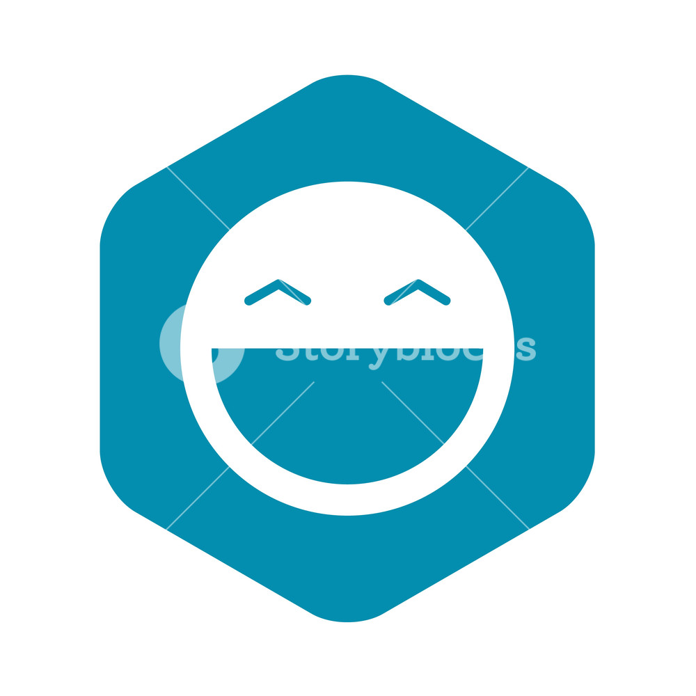 1000x1000 Laughing Emoticon With Open Mouth And Smiling Eyes Icon In Simple