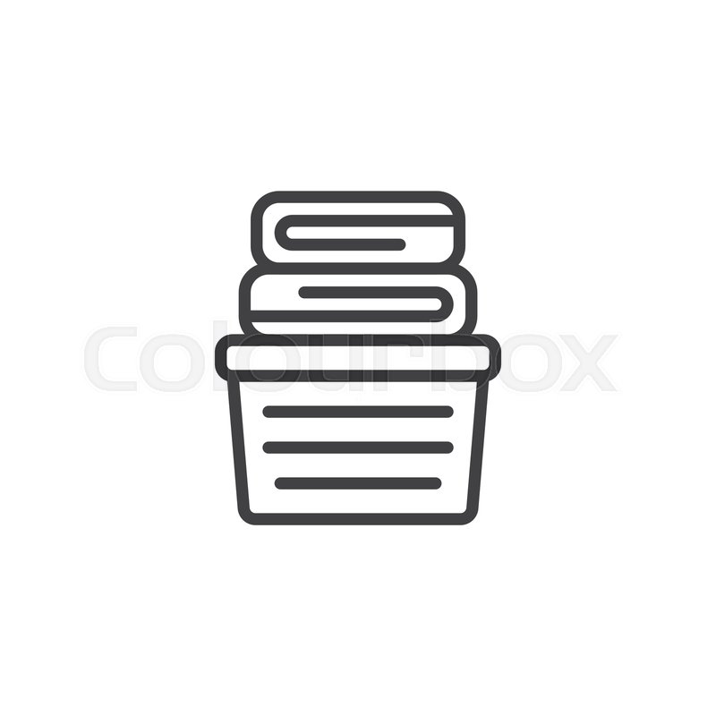 800x800 Laundry Basket Outline Icon Linear Stock Vector Colourbox