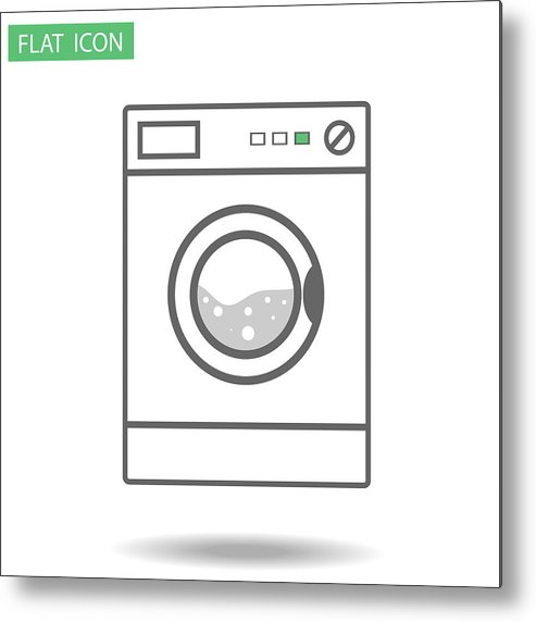 493x572 Washing Machine, Icon Washing Machine Metal Print
