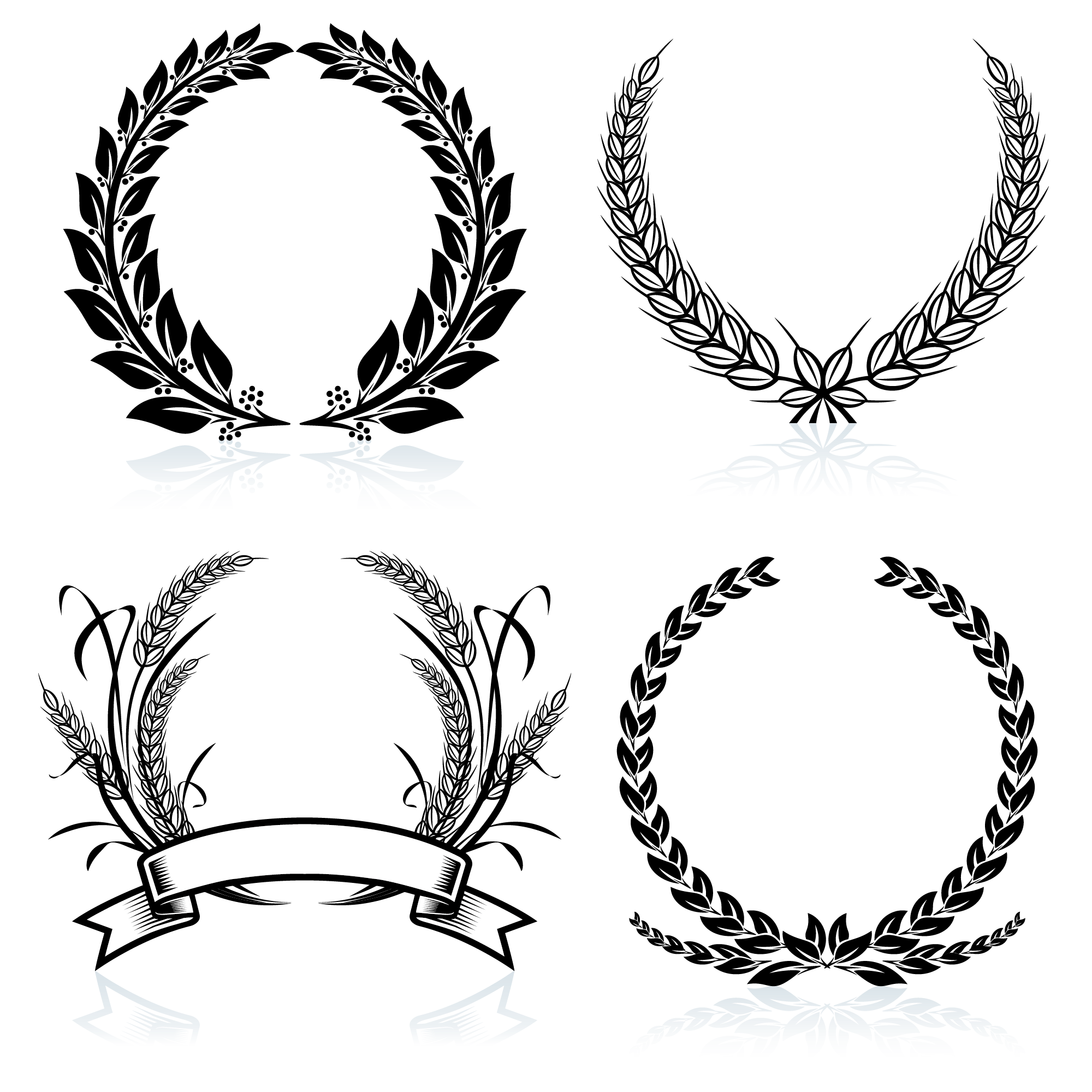 2000x2000 Download Free And Wheat Photography Wreath Bay Black Laurel Icon