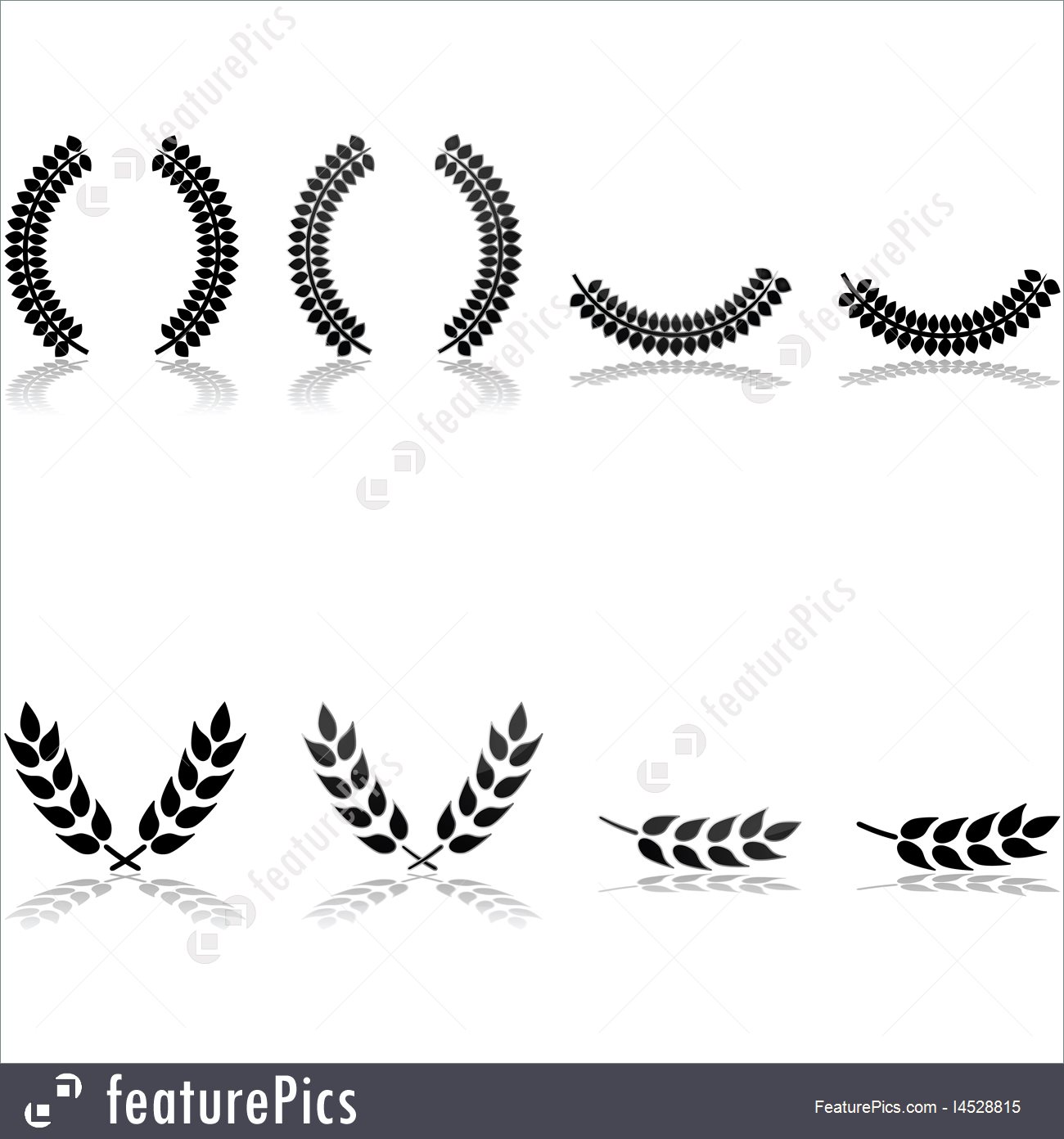 1300x1392 Laurel Icons Stock Illustration