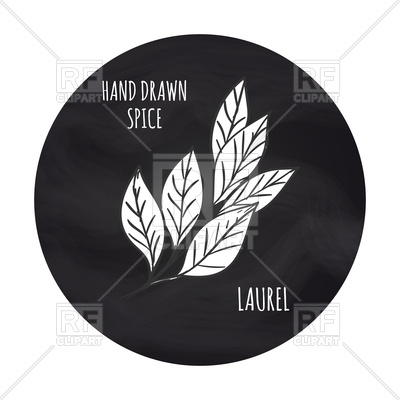 400x400 Black And White Laurel Icon On Blackboard Backdrop Vector Image