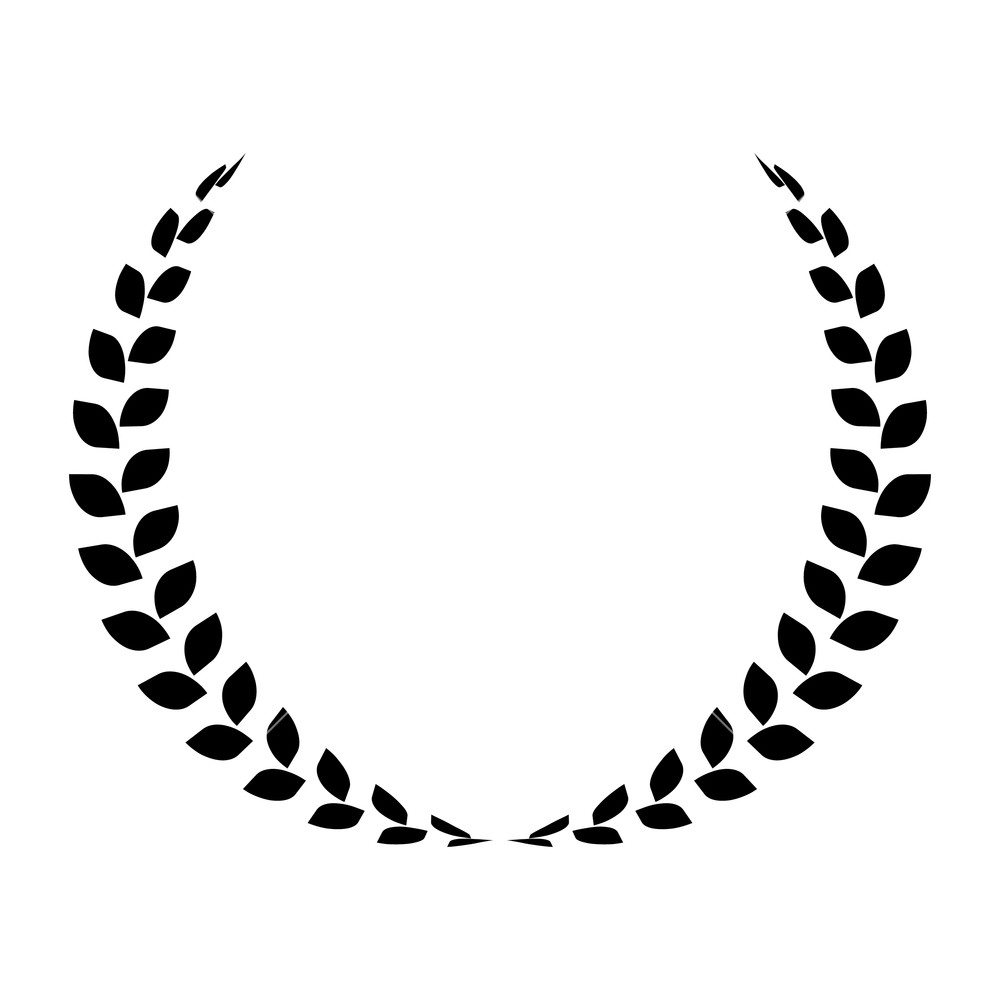 1000x1000 Black Laurel Wreath Simple Flat Vector Icon Royalty Free Stock