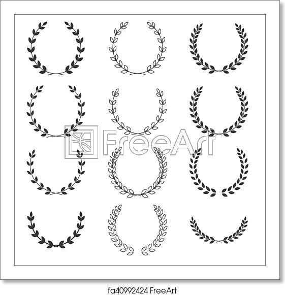 561x581 Free Art Print Of Laurel Wreath Symbol A Laurel Wreath Icon