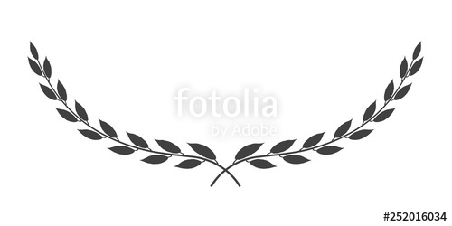 500x250 Vector Laurel Wreath Icon Isolated On White Background Stock