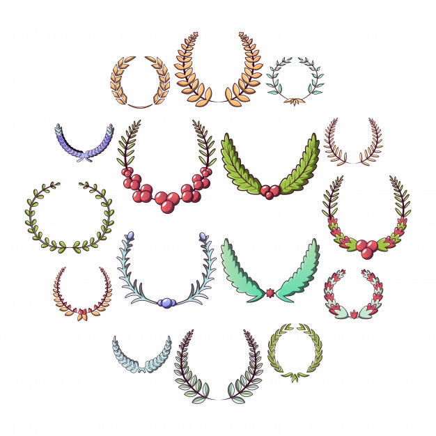 626x626 Collection Of Golden Anniversary Badges With Laurel Wreath Vector