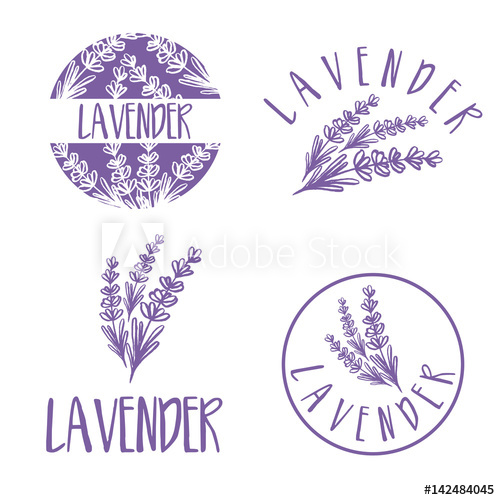 500x500 Set Of Template Logo Design Of Abstract Icon Lavender Vector
