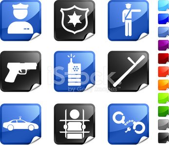 347x299 Police And Law Enforcement Nine Royalty Free Vector Icon Set Stock