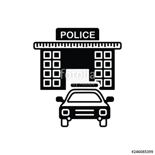 500x500 Black Solid Icon For Law Enforcement Stock Image And Royalty Free