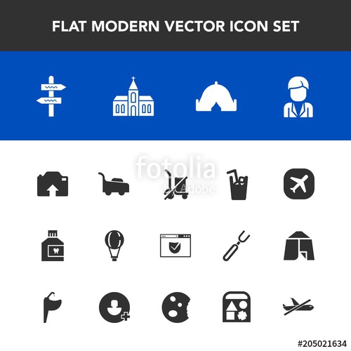 500x500 Modern, Simple Vector Icon Set With Internet, Plane, Extreme