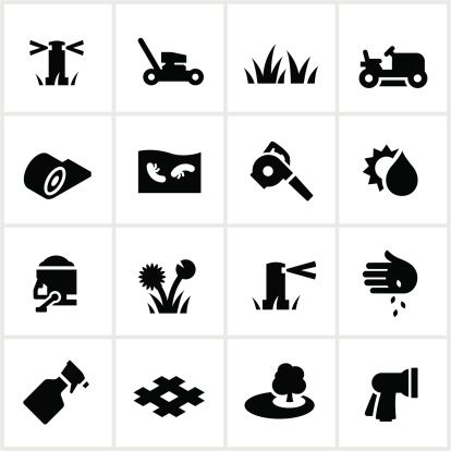 414x414 Black Lawn Care Icons Illustration Pixels