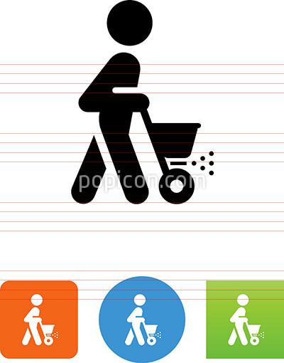 400x510 Person Fertilizing The Lawn Icon
