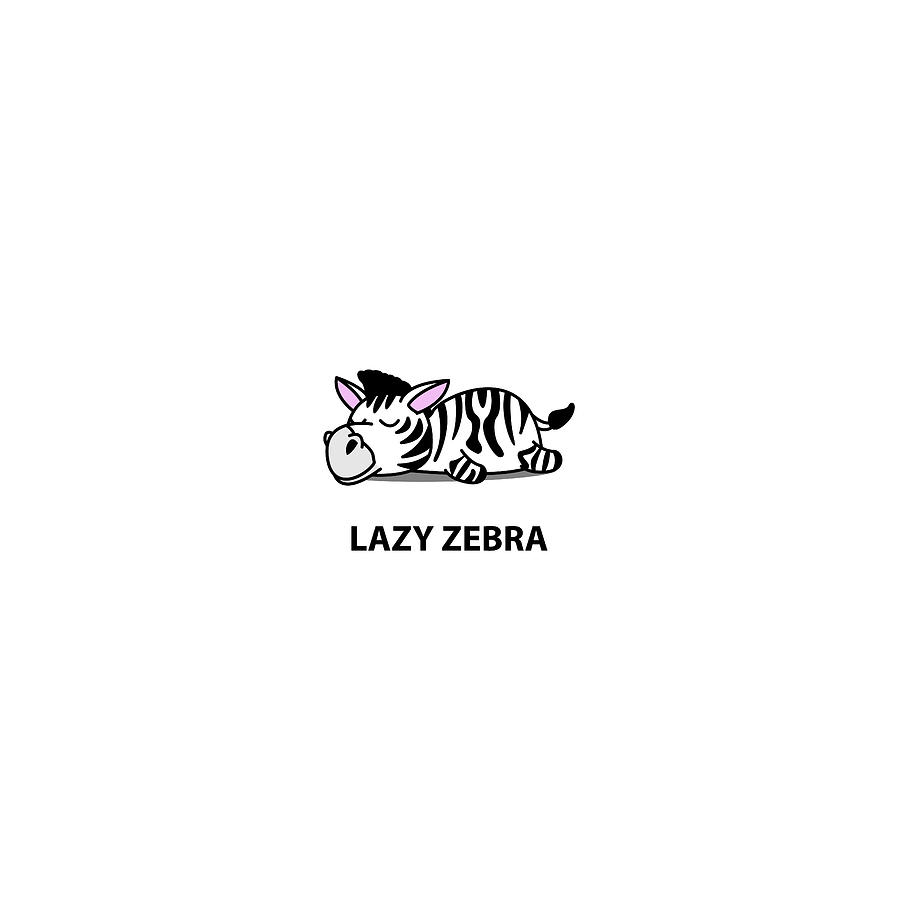 899x900 Lazy Zebra Sleeping Icon, Logo Design, Vector Illustration Drawing