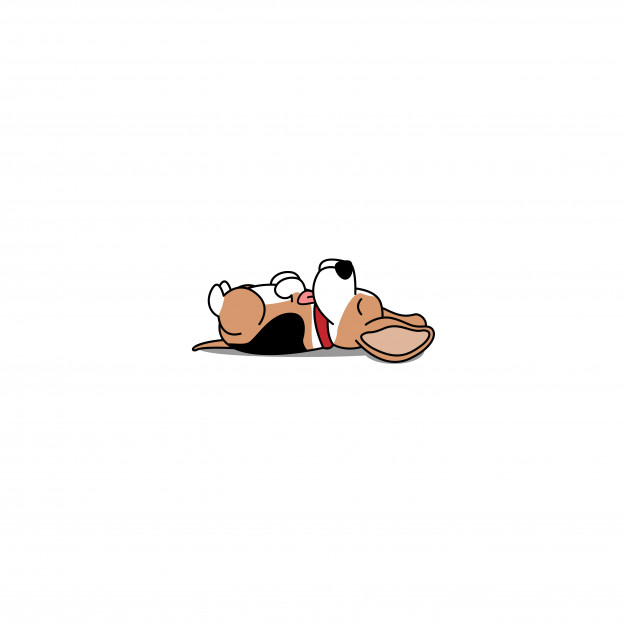 626x626 Lazy Beagle Puppy Lying On Back Icon Vector Premium Download