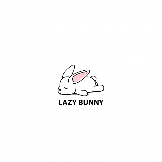 626x626 Lazy Bunny Sleeping Icon Vector Premium Download