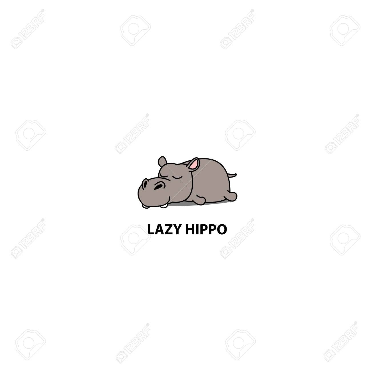 1300x1300 Lazy Hippopotamus Sleeping Icon,  Vector Illustration