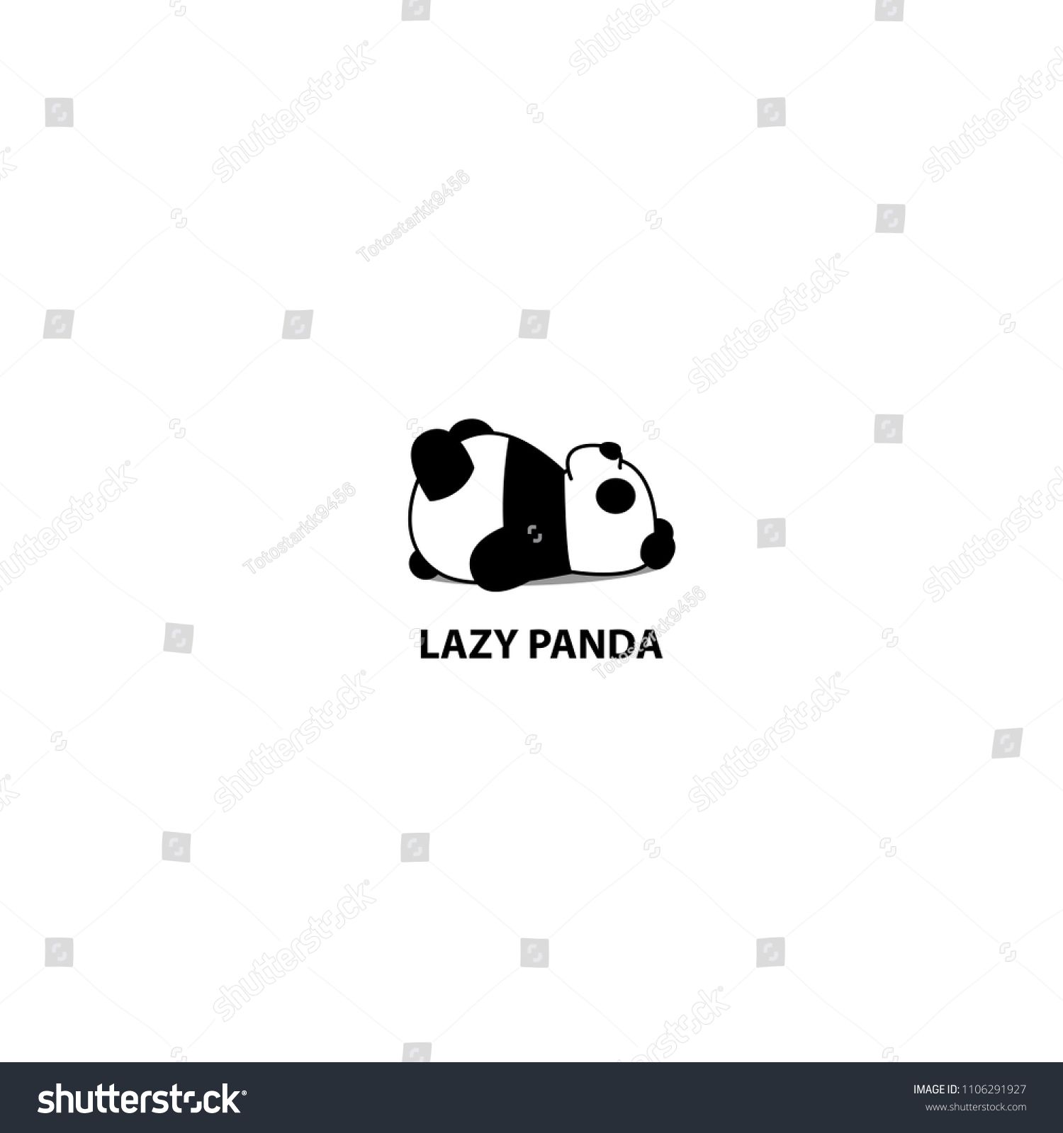 1500x1600 Lazy Panda Sleeping Icon, Logo Design, Vector Illustrationsleeping