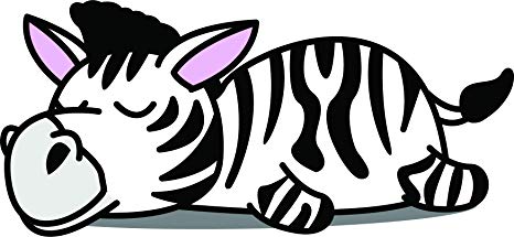 466x215 Cute Sleepy Lazy Zebra Cartoon Vinyl Sticker, Icon