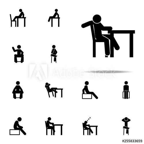 500x500 Man, Lazy Icon Man Sitting On Icons Universal Set For Web
