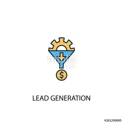 500x500 Lead Generation Concept Colored Line Icon Simple Yellow