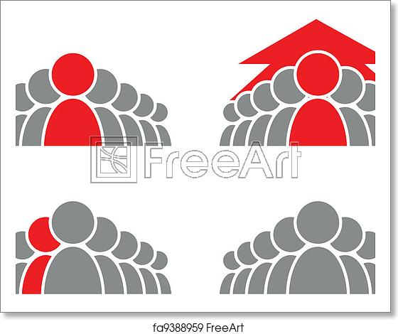 560x470 Free Art Print Of Leadership Icon Stylized Group Of People