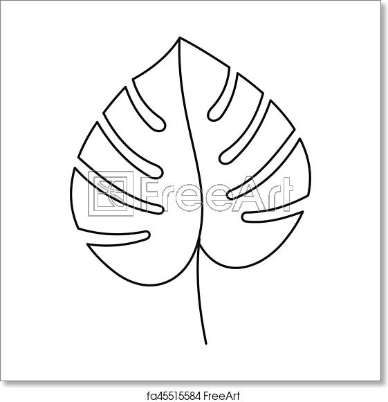 561x581 Free Art Print Of Monstera Leaf Icon, Outline Style Monstera Leaf