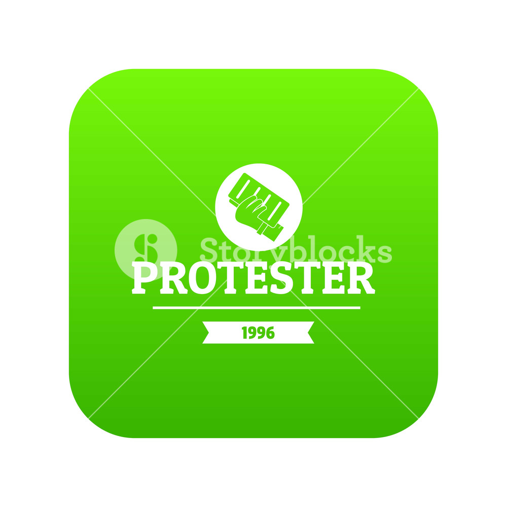 1000x1000 Protester Leaflet Icon Green Vector Isolated On White Background