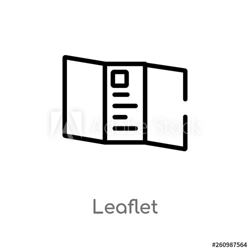 500x500 Outline Leaflet Vector Icon Isolated Black Simple Line Element