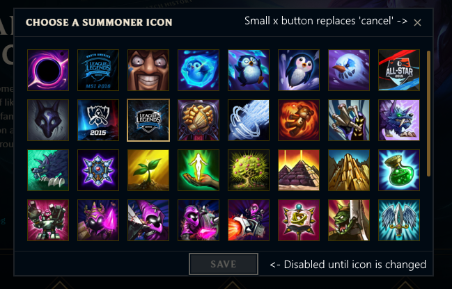 649x416 Icon Selection, Summoner Profile, And Champion Select