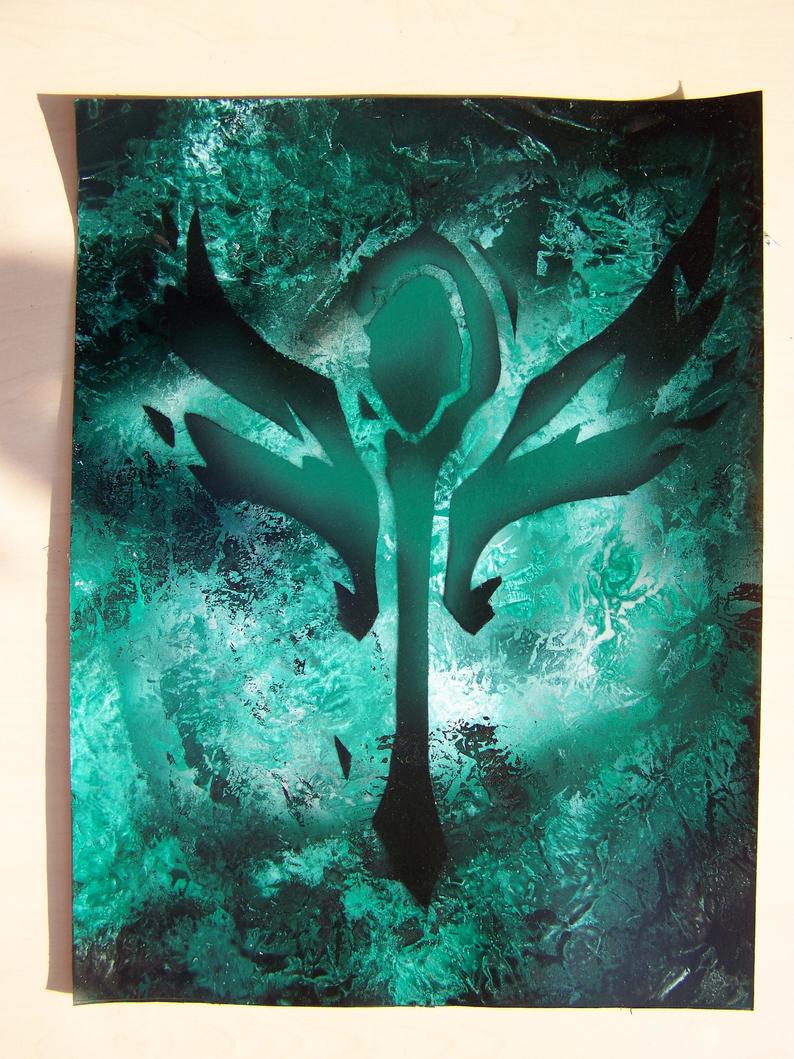 794x1059 League Of Legends Support Icon Chaos Spray Painted Etsy